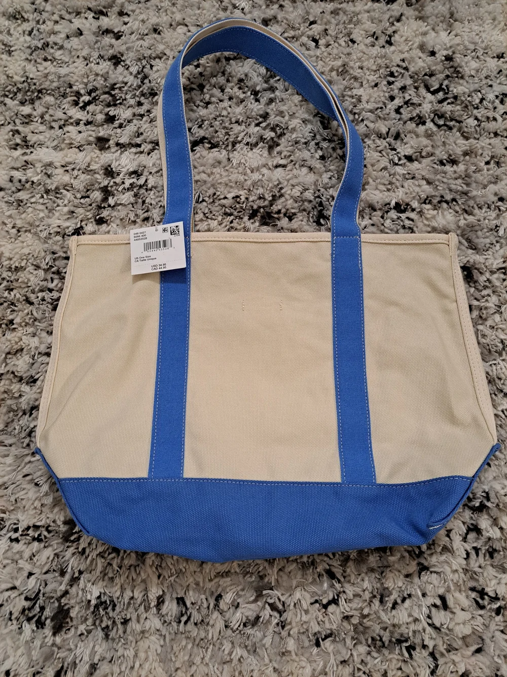 American Eagle Outfitters Cream & Blue Rainy Days Cafe Canvas Tote